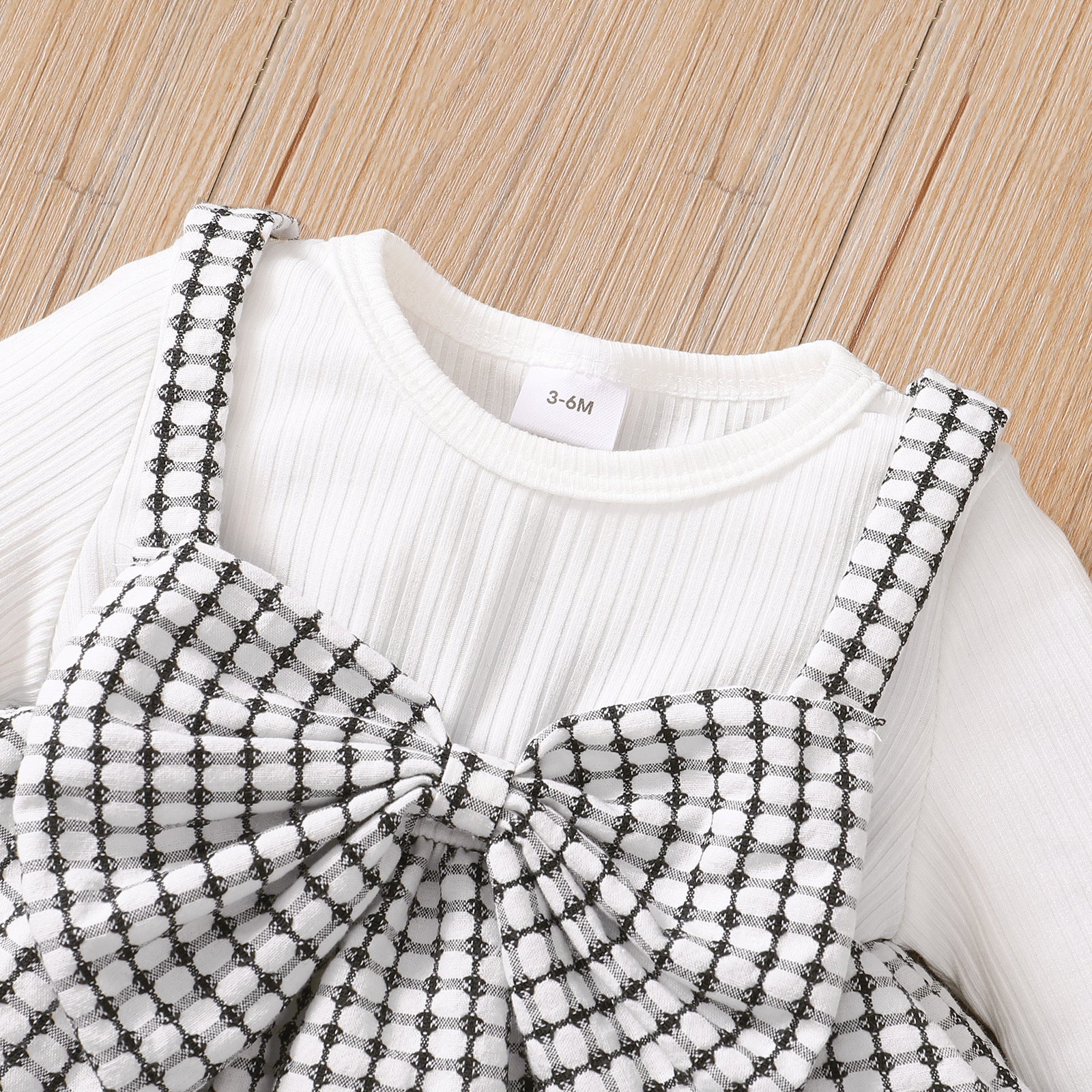 Infant Girls White & Black Checked Top with Trousers
