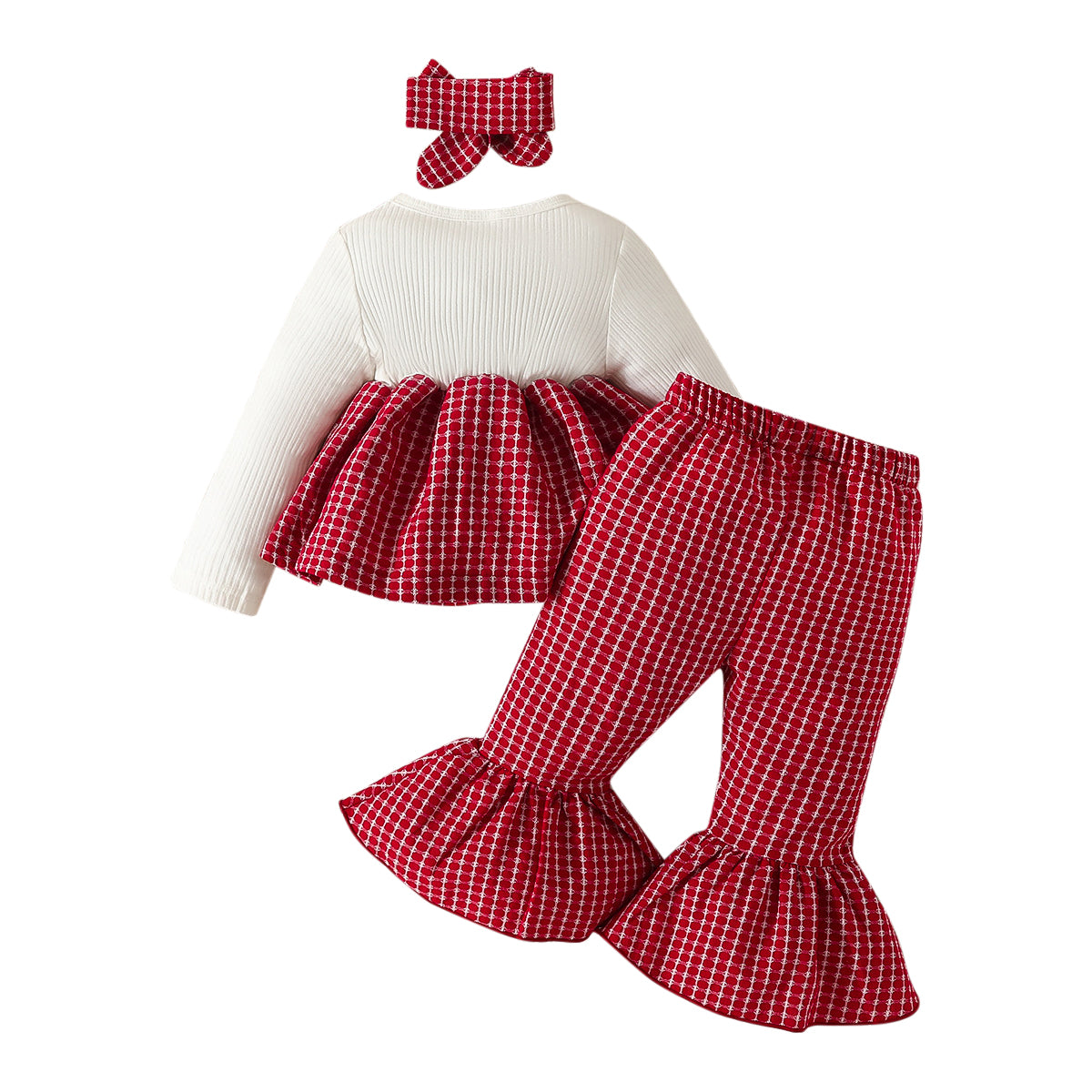 Infant Girls Red & White Checked Top with Trousers