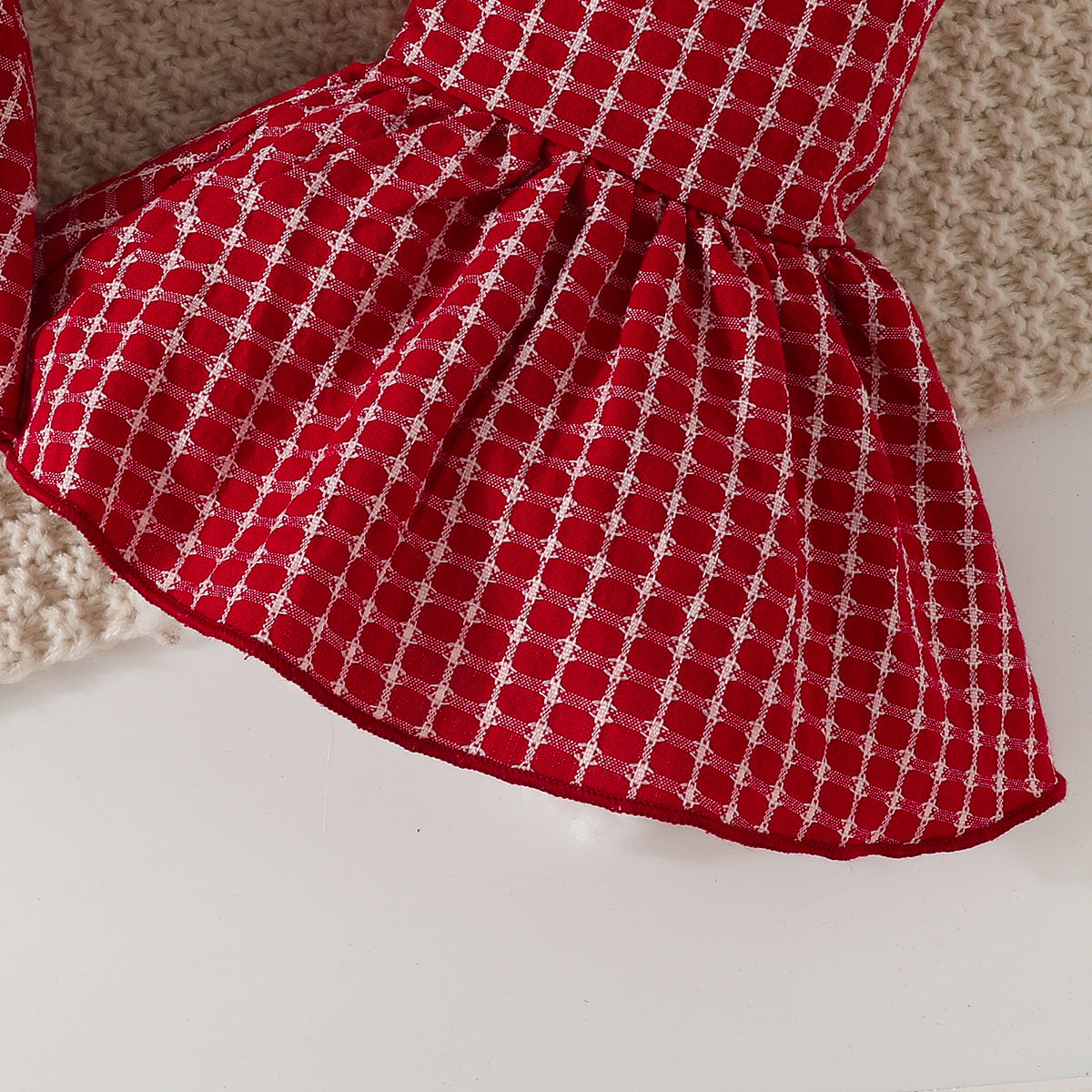 Infant Girls Red & White Checked Top with Trousers