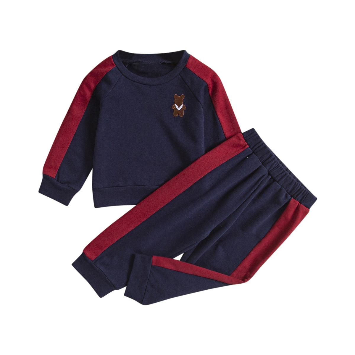Infant Boys Navy Blue Colourblocked Sweatshirt with Joggers