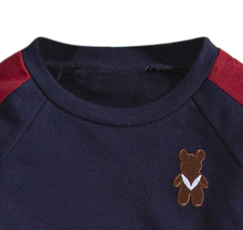 Infant Boys Navy Blue Colourblocked Sweatshirt with Joggers