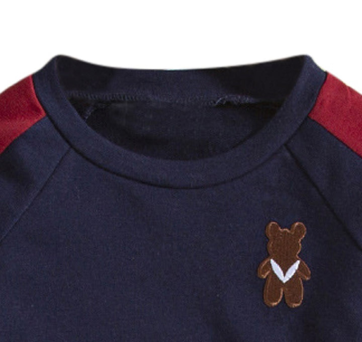 Infant Boys Navy Blue Colourblocked Sweatshirt with Joggers
