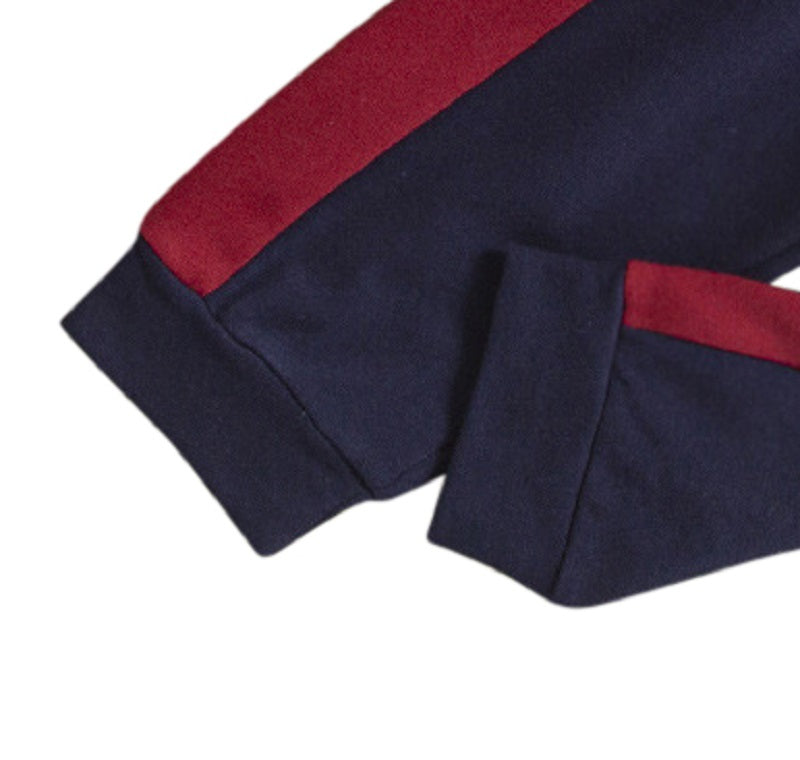 Infant Boys Navy Blue Colourblocked Sweatshirt with Joggers