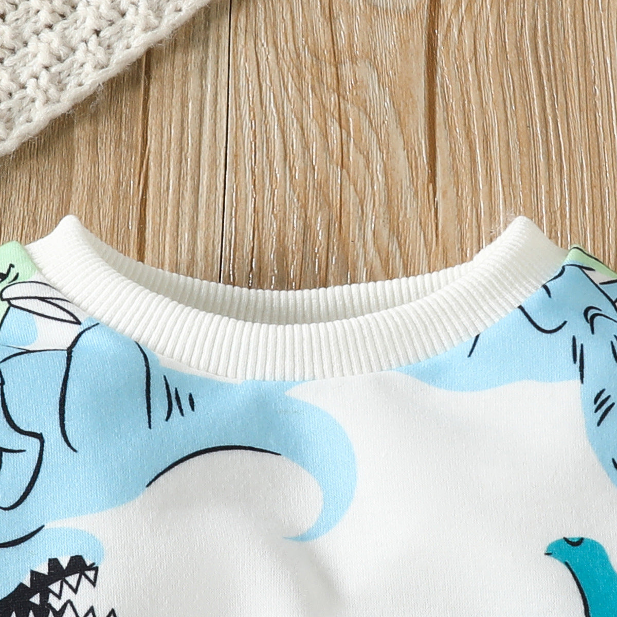 Infant Boys Green Printed Sweatshirt with Joggers
