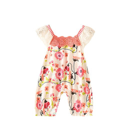 Infant Girls Pink Printed Romper