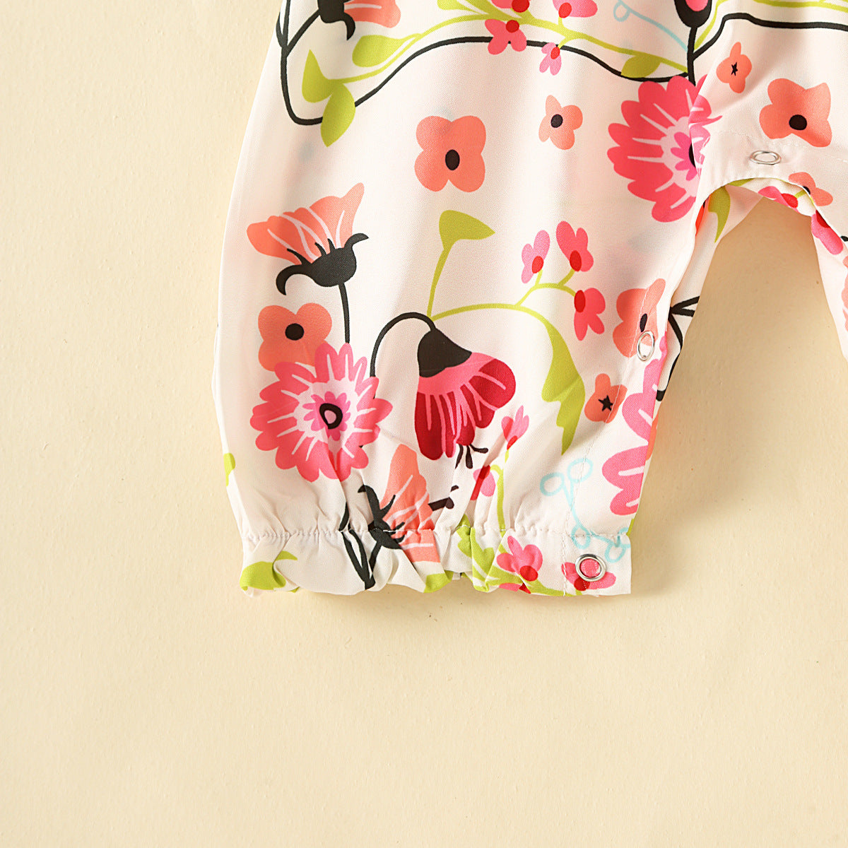 Infant Girls Pink Printed Romper