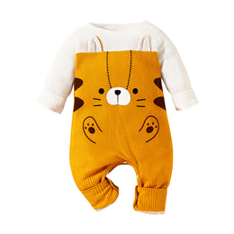 Infants Yellow Printed Romper