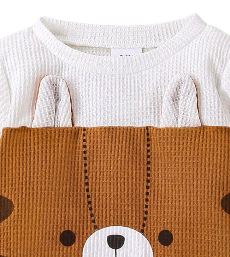 Infants Brown Printed Romper