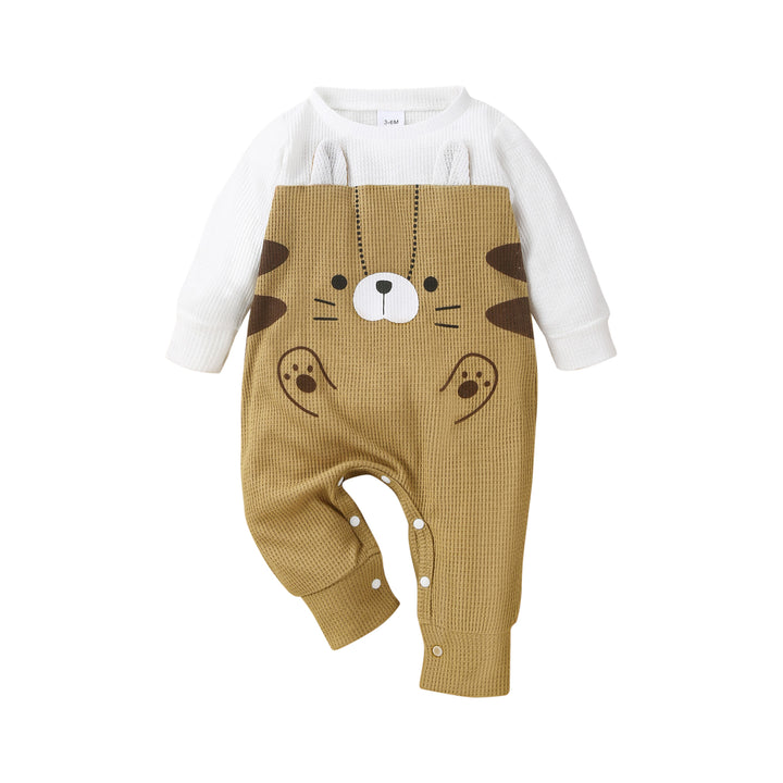 Infants Khaki Printed Romper
