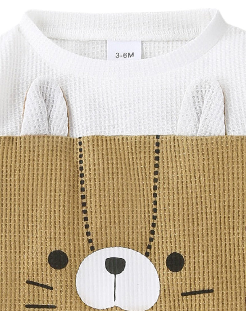 Infants Khaki Printed Romper