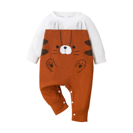 Infants Brown Printed Romper