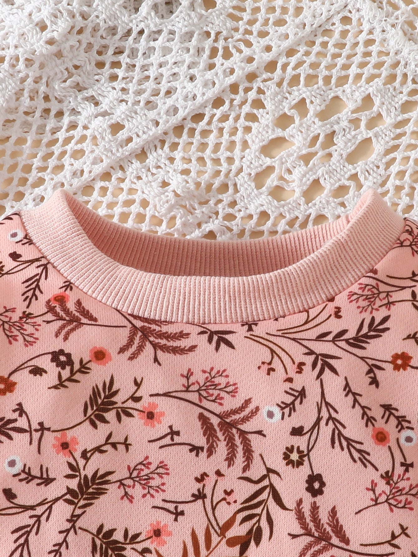 Infant Girls Pink Printed Top with Joggers