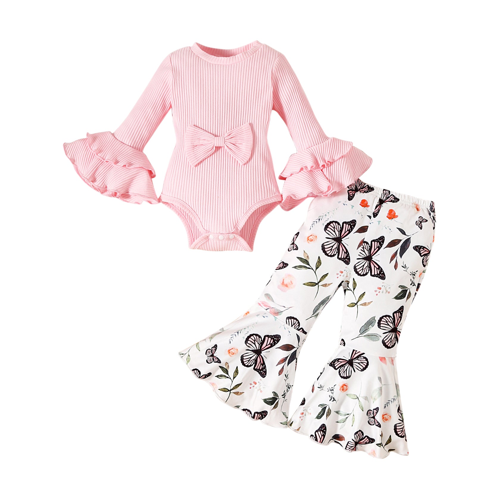 Infant Girls Pink Leotard With Trousers