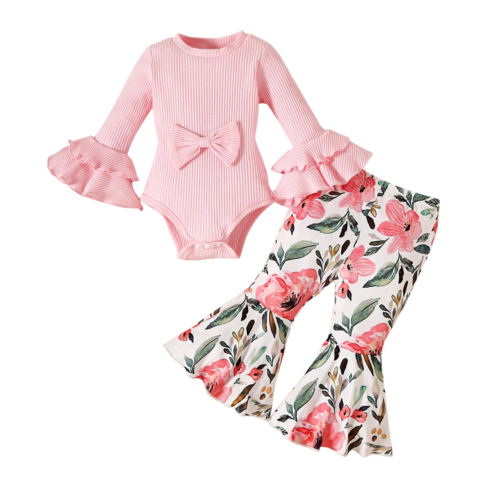 Infant Girls Pink Leotard With Trousers