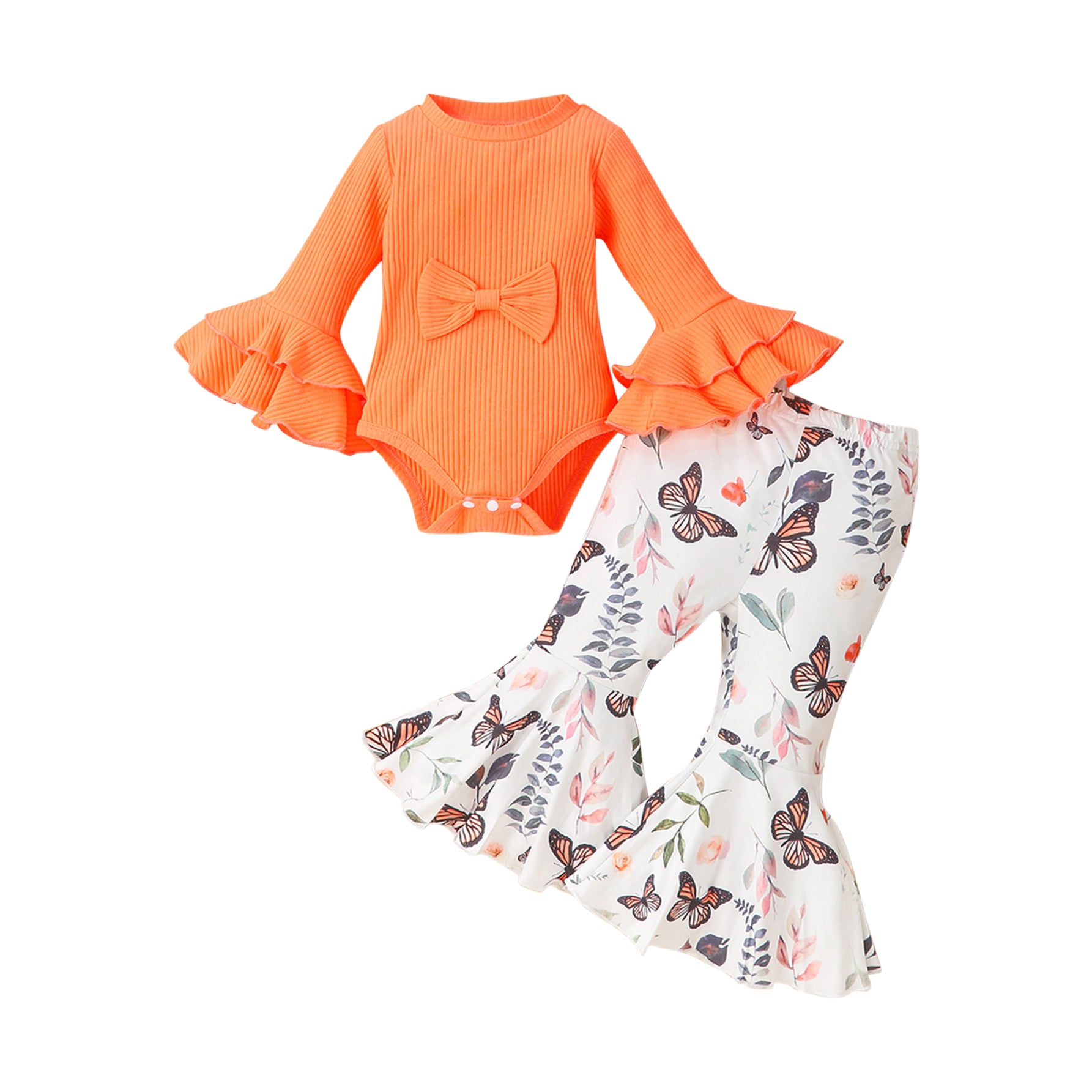 Infant Girls Orange Leotard With Trousers