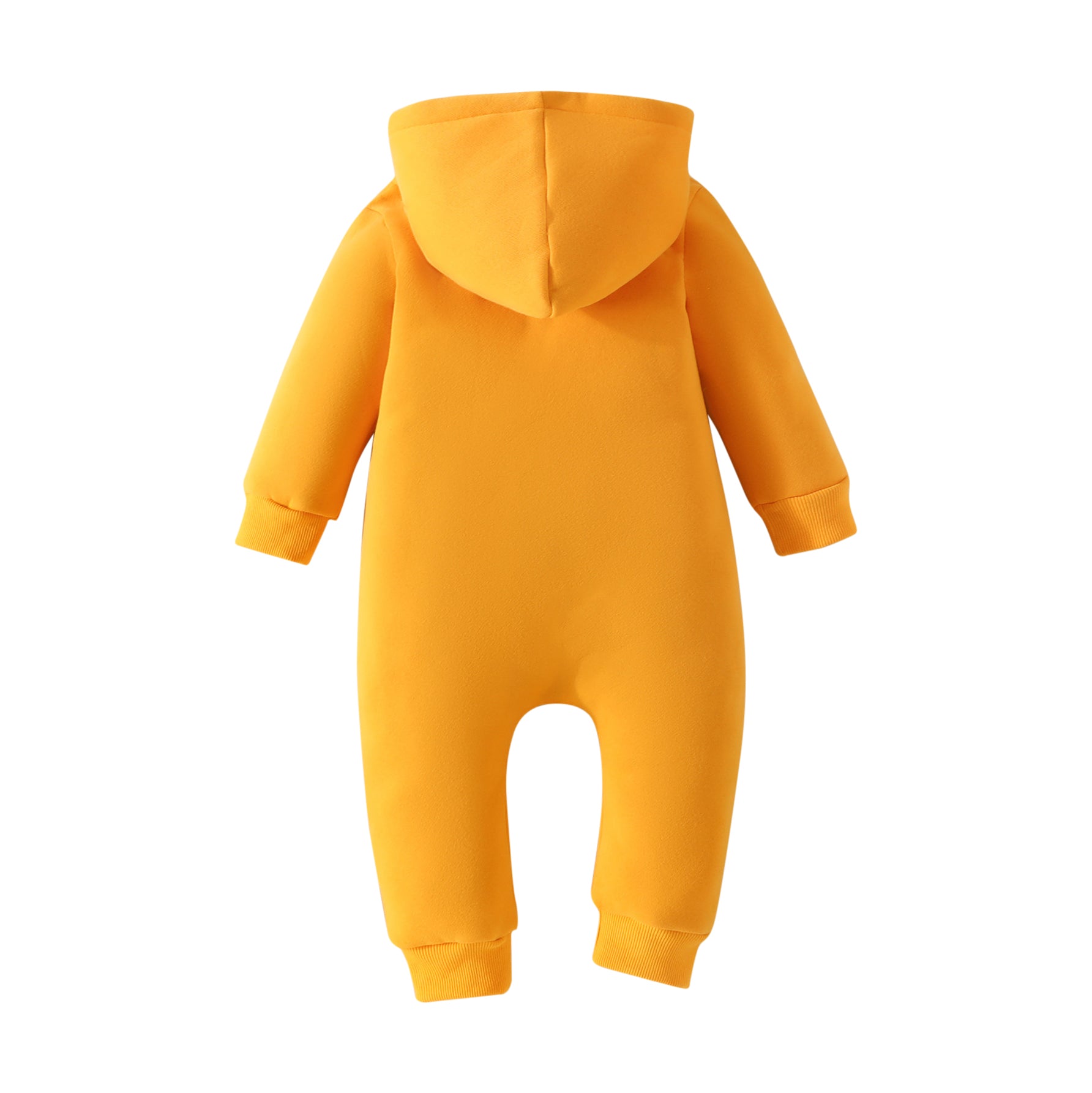 Infant Girls Yellow Printed Hooded Romper