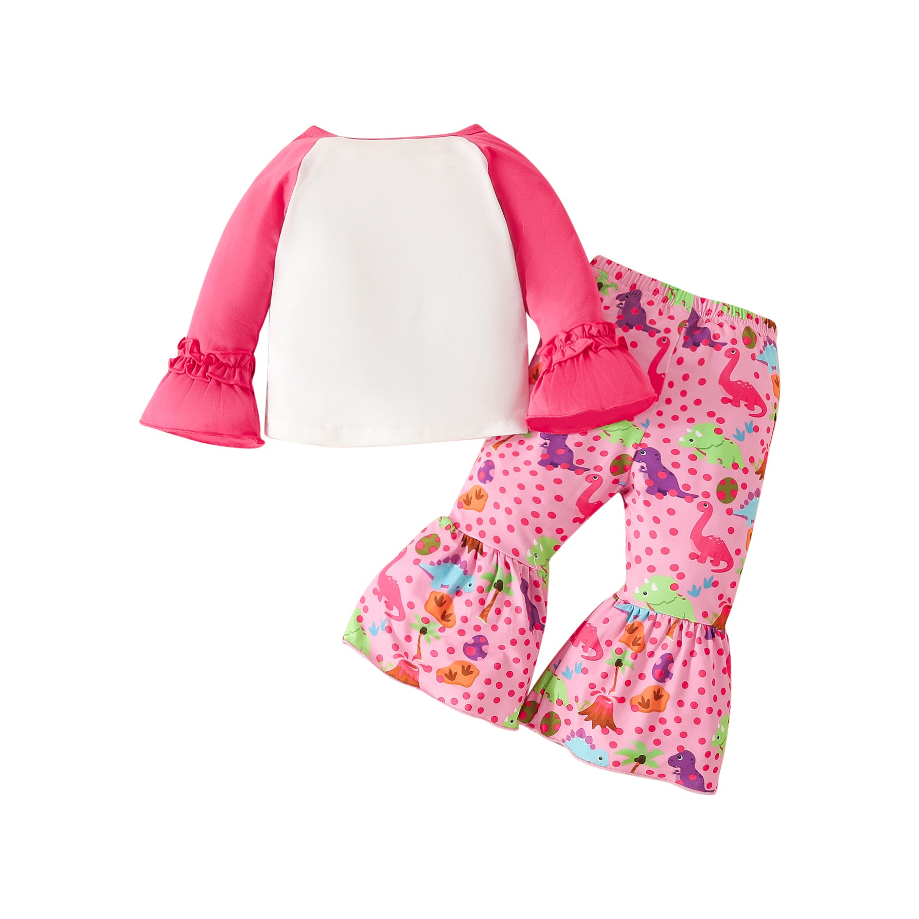 Infant Girls Pink Printed Top with Trousers