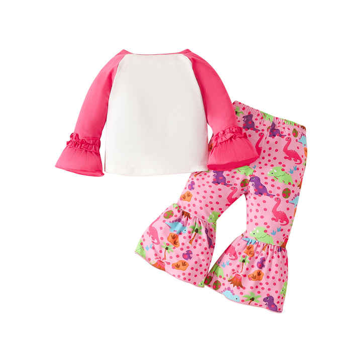 Infant Girls Pink Printed Top with Trousers
