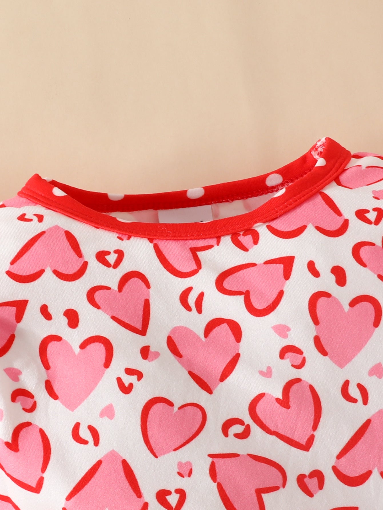 Infant Girls Red & White Printed Romper