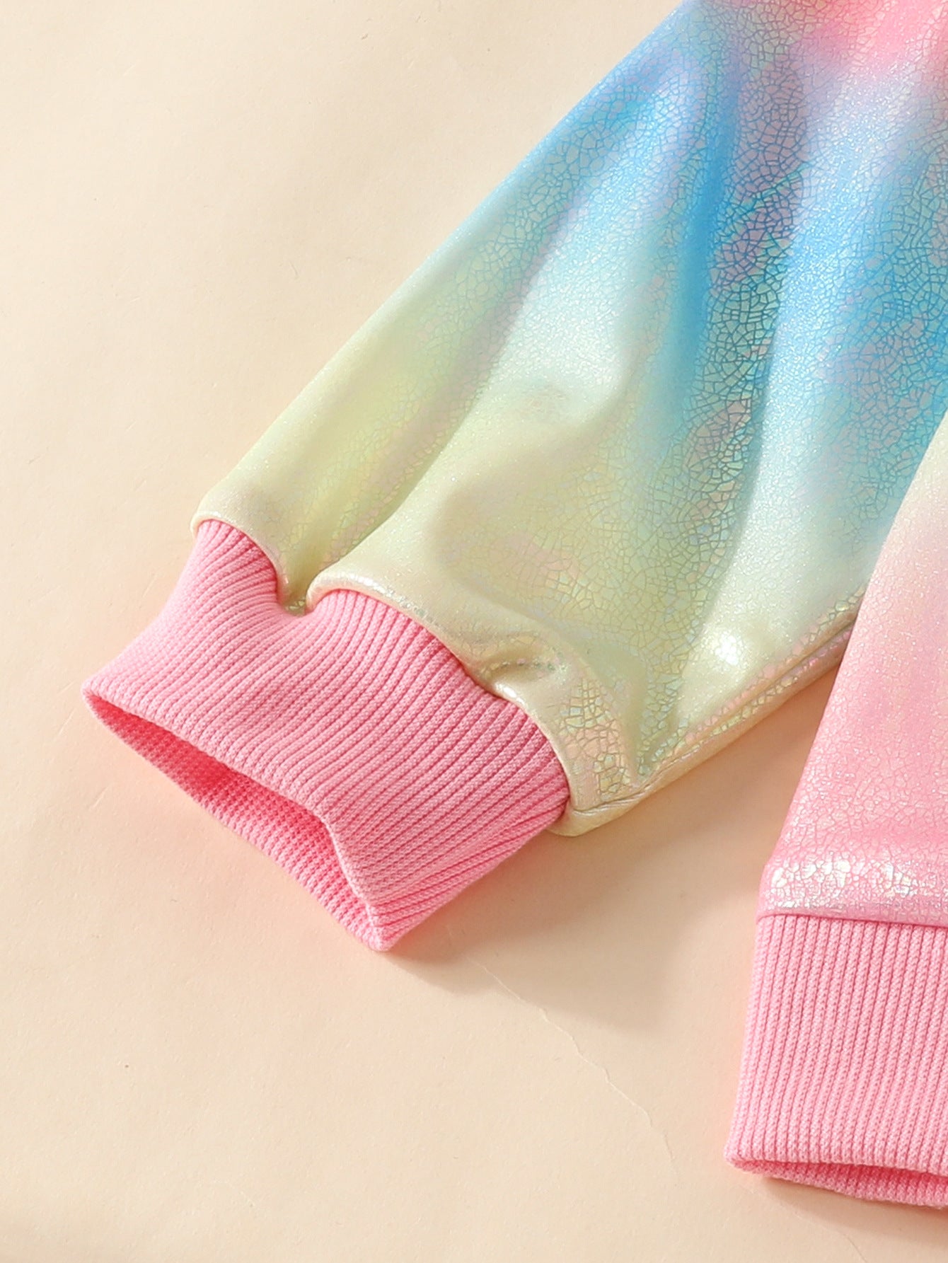 Girls Blue & Pink Dyed Sweatshirt with Joggers