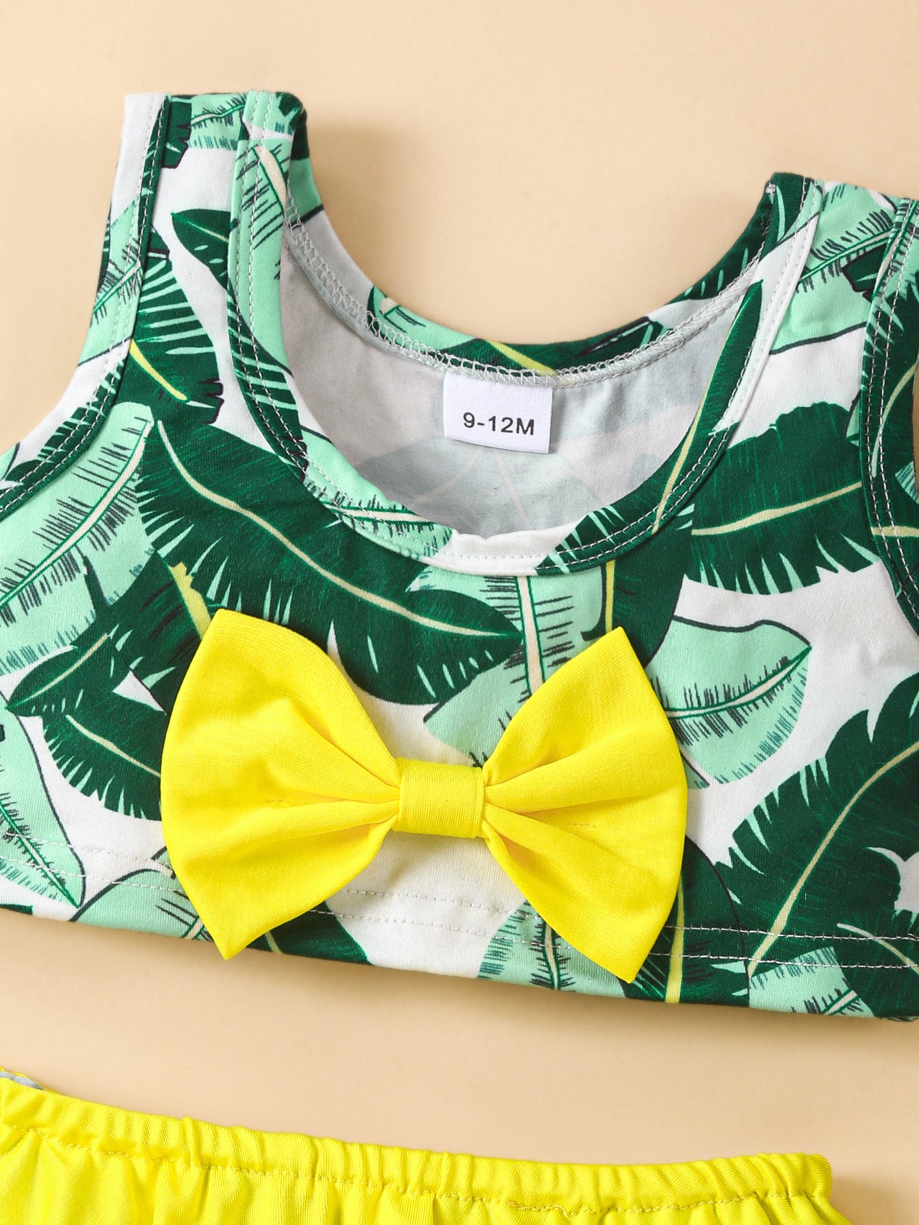 Infant Girls Green Printed Top with Skirt