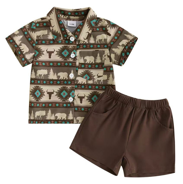 Boys Printed Shirt With Shorts