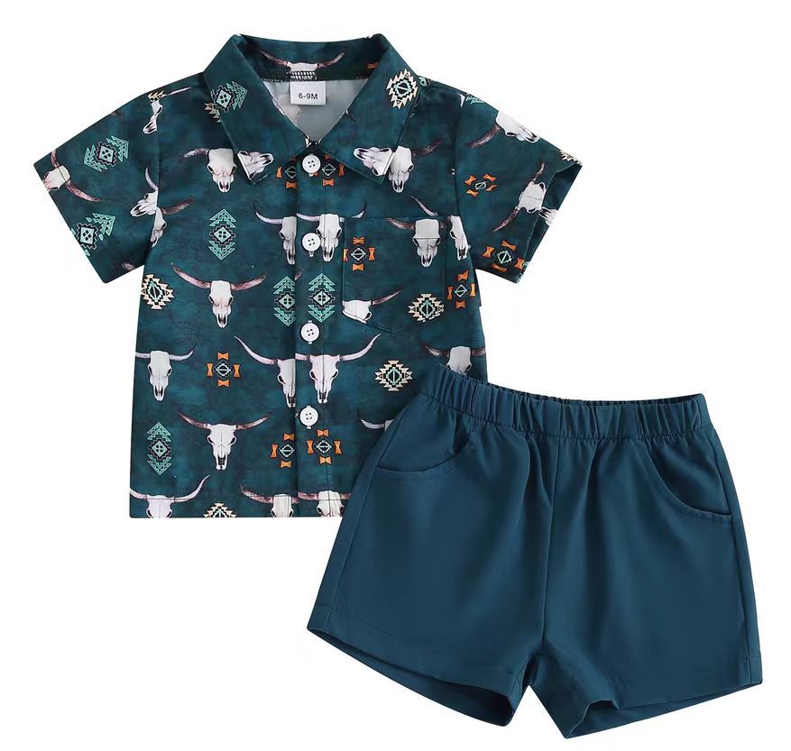 Boys Printed Shirt With Shorts