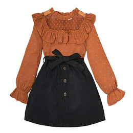 Girls Self Design High Neck Clothing Set