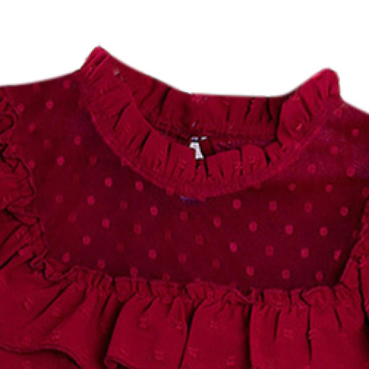 Girls Self Design High Neck Clothing Set