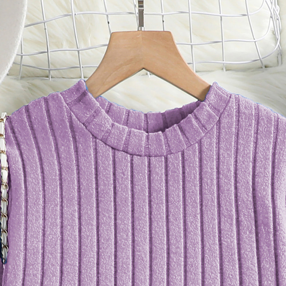 Purple Girls Striped Top with Palazzos
