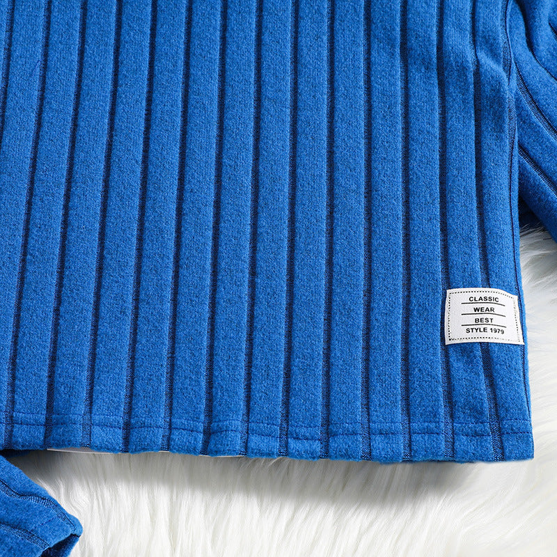 Girls Blue Striped Top with Palazzos