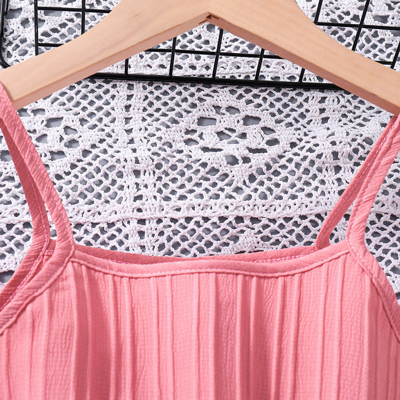 Girls Pink Striped Top with Palazzos