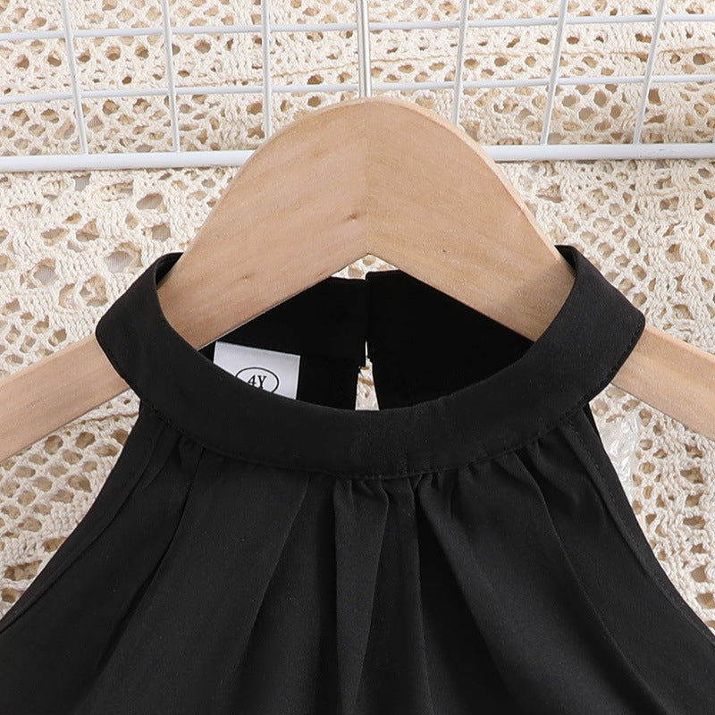 Girls Black & White Printed Top With Palazzos