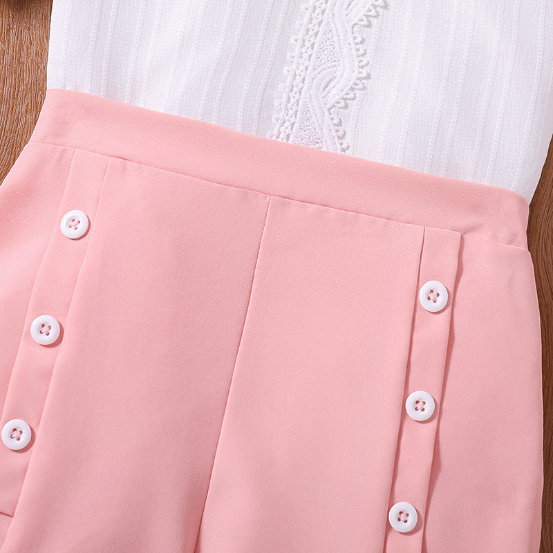 Girls White Top with Shorts