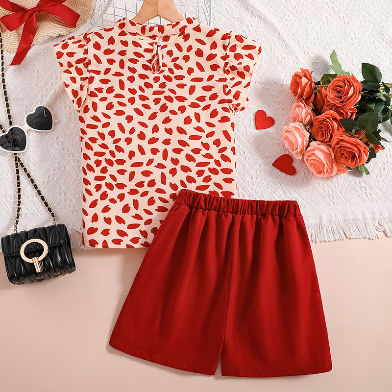 Girls Printed Top with Shorts