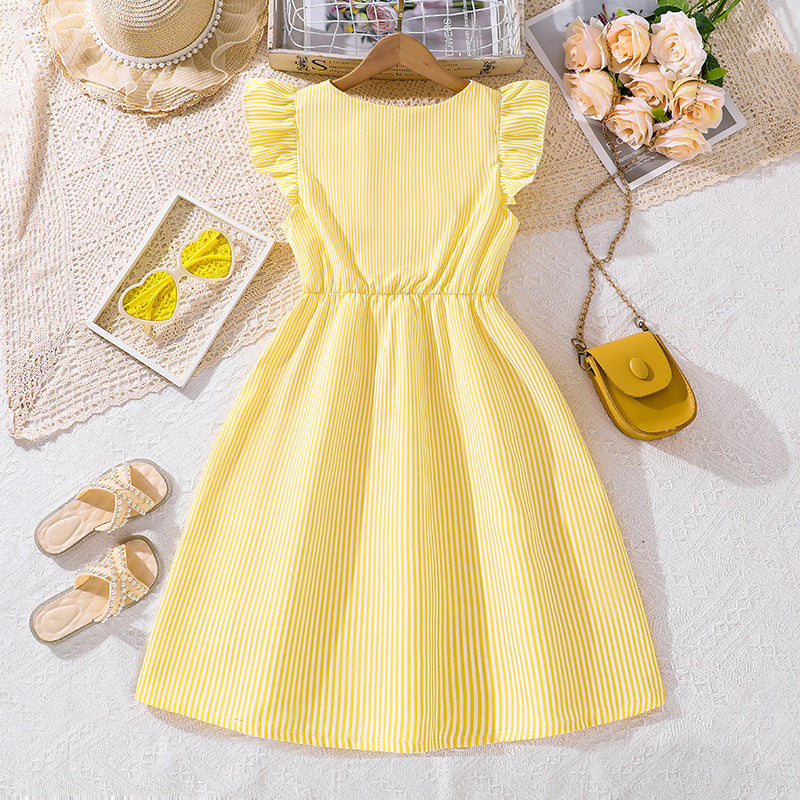 Striped Fit & Flare Maxi Dress