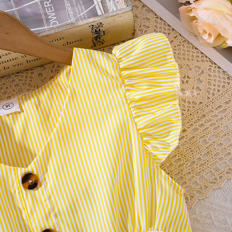 Striped Fit & Flare Maxi Dress
