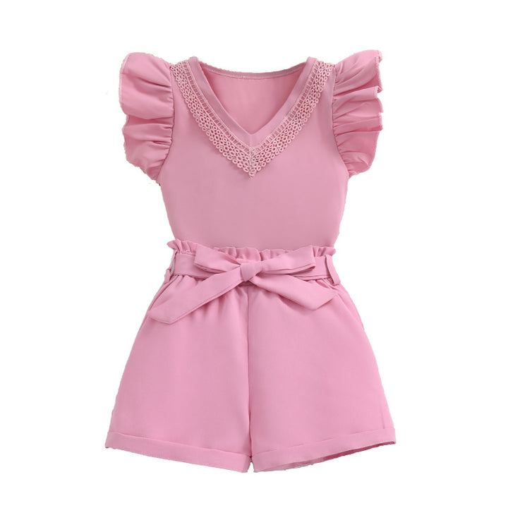 Girls Short Sleeves Top with Shorts