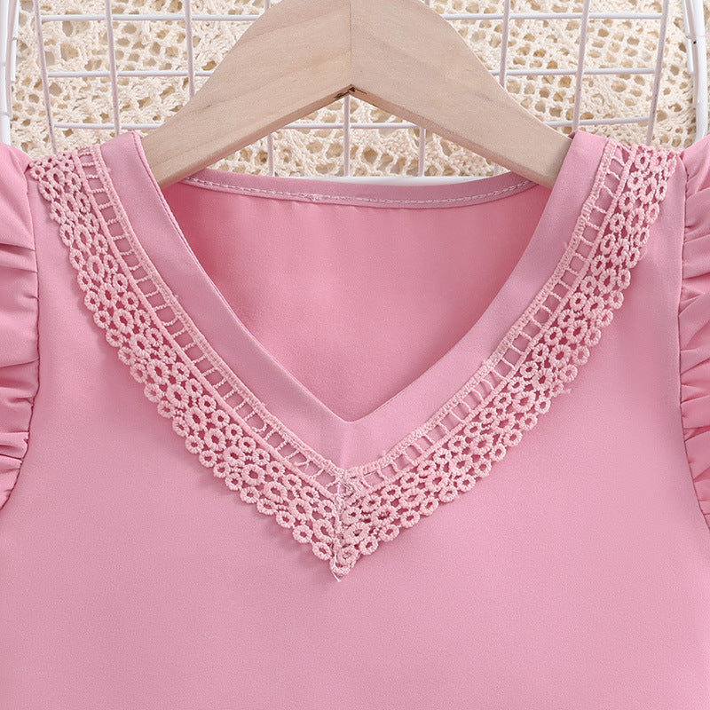 Girls Short Sleeves Top with Shorts