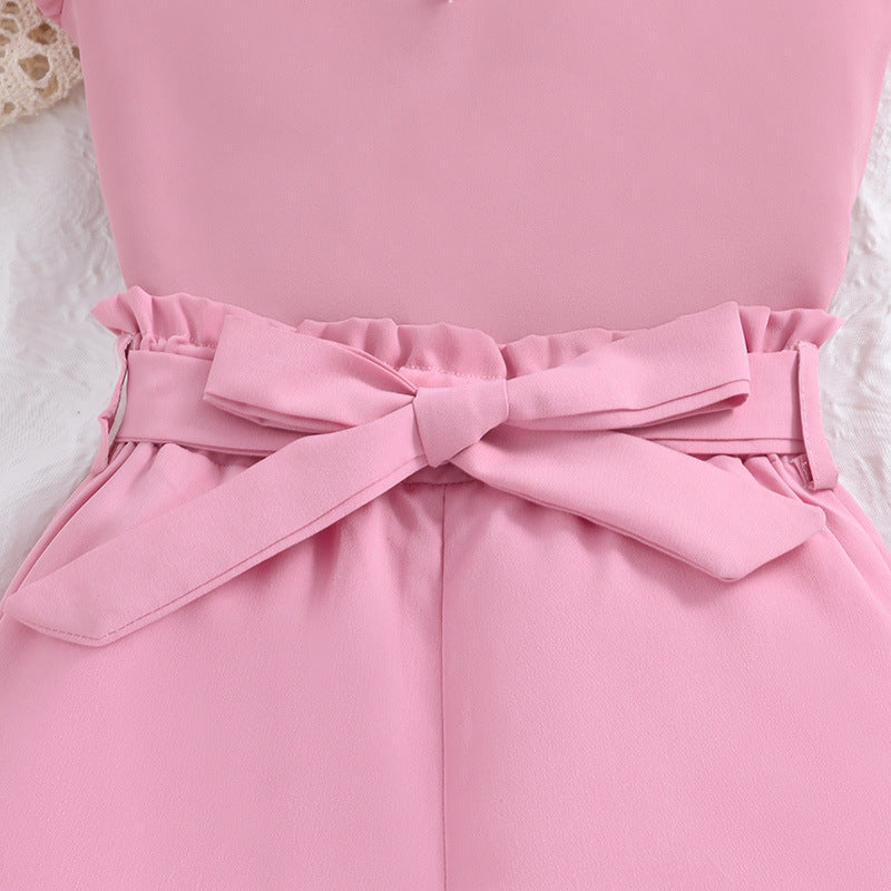 Girls Short Sleeves Top with Shorts