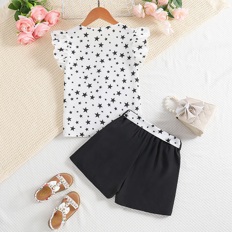 Girls Printed Top with Shorts