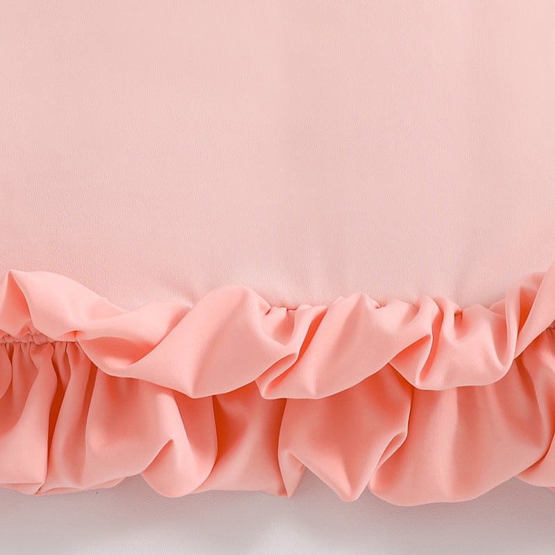 Girls Pink Ruffled Bodycon Dress