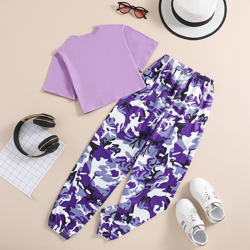 Girls Printed T-shirt with Pyjamas