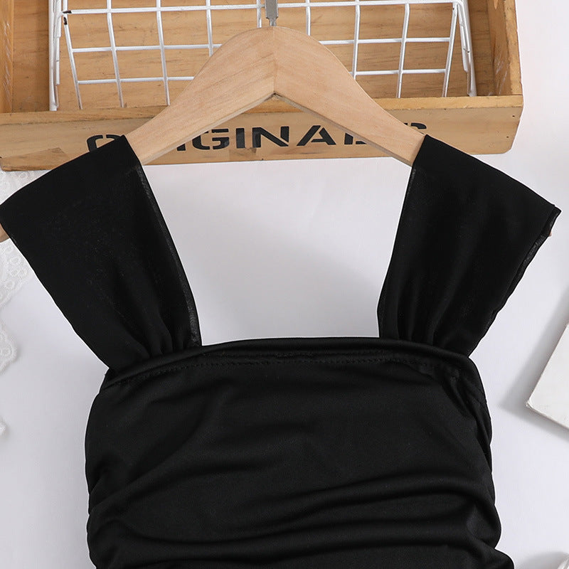 Girls Black Top with Skirt