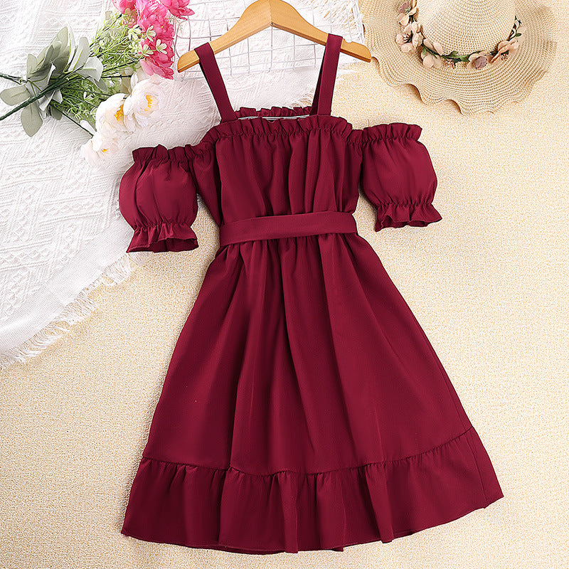 Girls Layered A-Line Midi Dress
