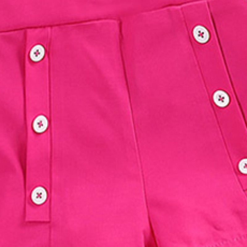 Girls Fuchsia & Green Printed Top with Shorts