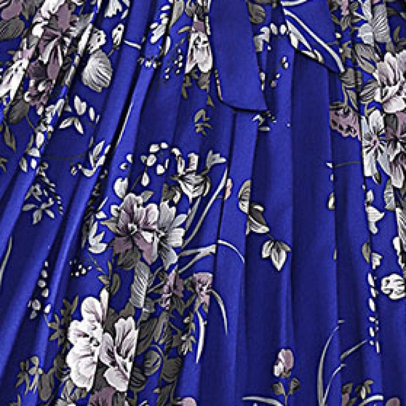 Floral Printed Cap Sleeves Pleated Fit & Flare Midi Dress