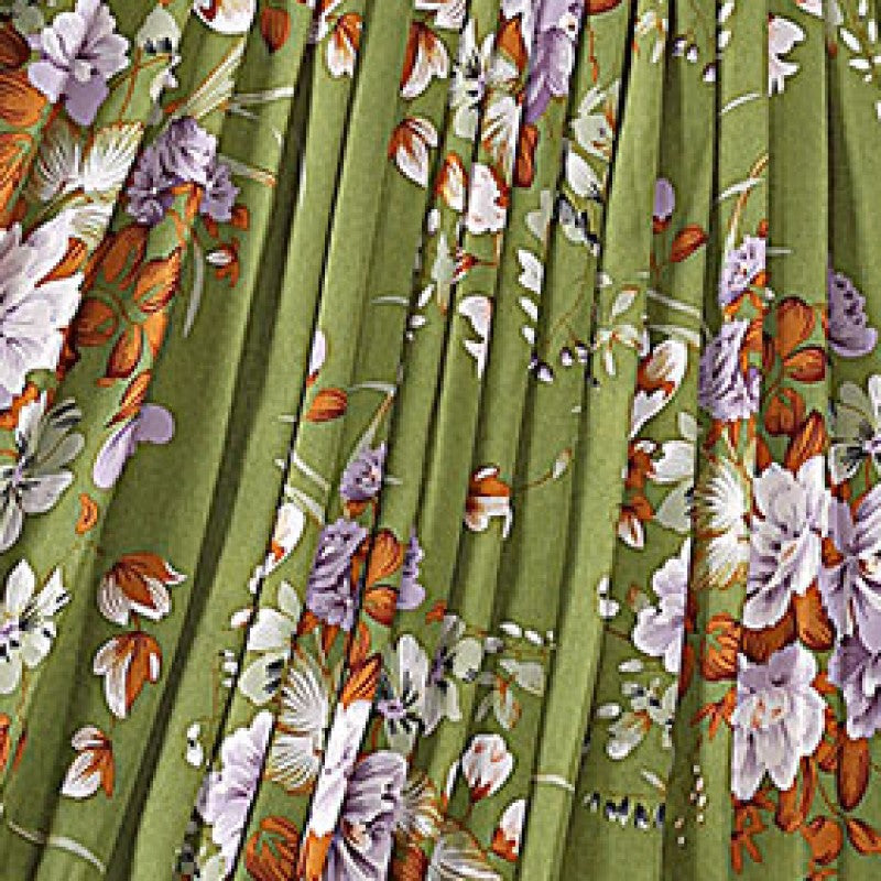 Floral Print Short Sleeves Mandarin Collar Maxi Dress
