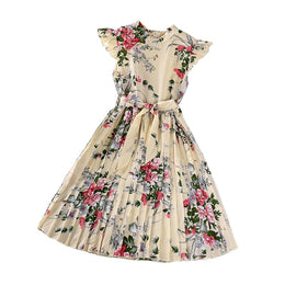 Floral Printed Cap Sleeves Fit & Flare Maxi Dress