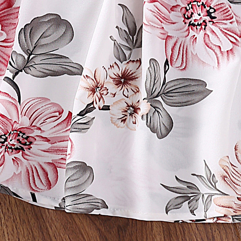 Girls Round Neck Top with Skirt